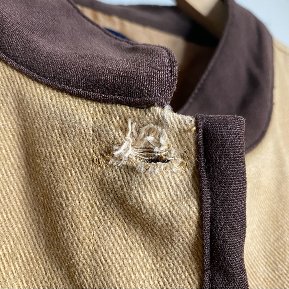 Denim & Co beige Denim Duck barn jacket Paisley embroidery Cottagecore XL - Picture 10 of 10